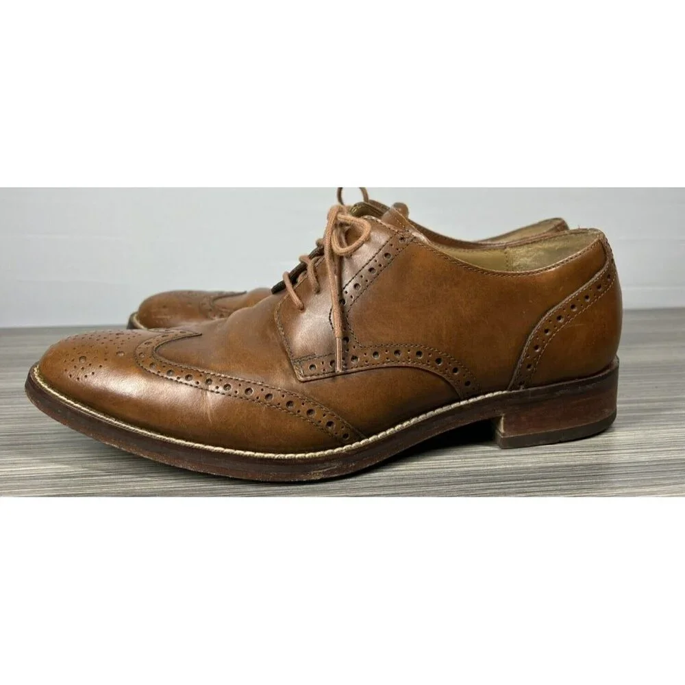 Cole Haan Grand Os Men's Shoes Size 8.5 M Brown Wingtip Oxford Madison Medallion